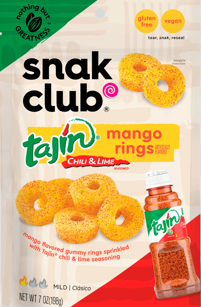Snak Club Tajin Mango Rings Candy - 7oz