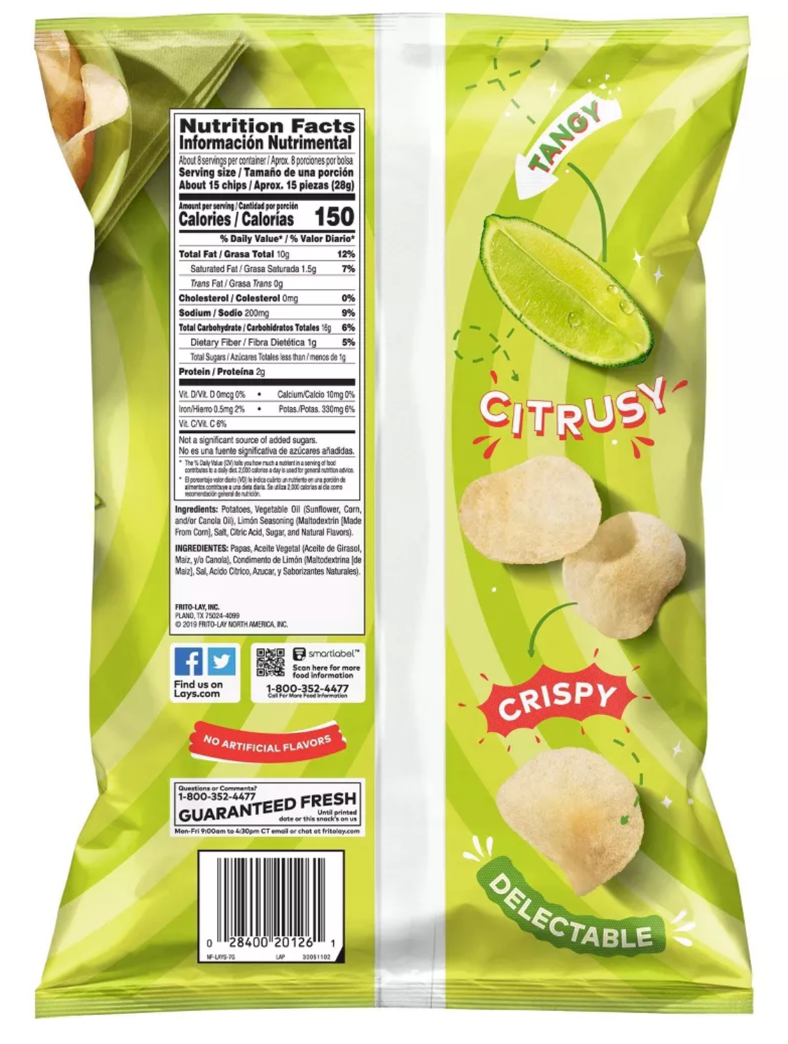 Lay's Limon Potato Chips - 7.75oz