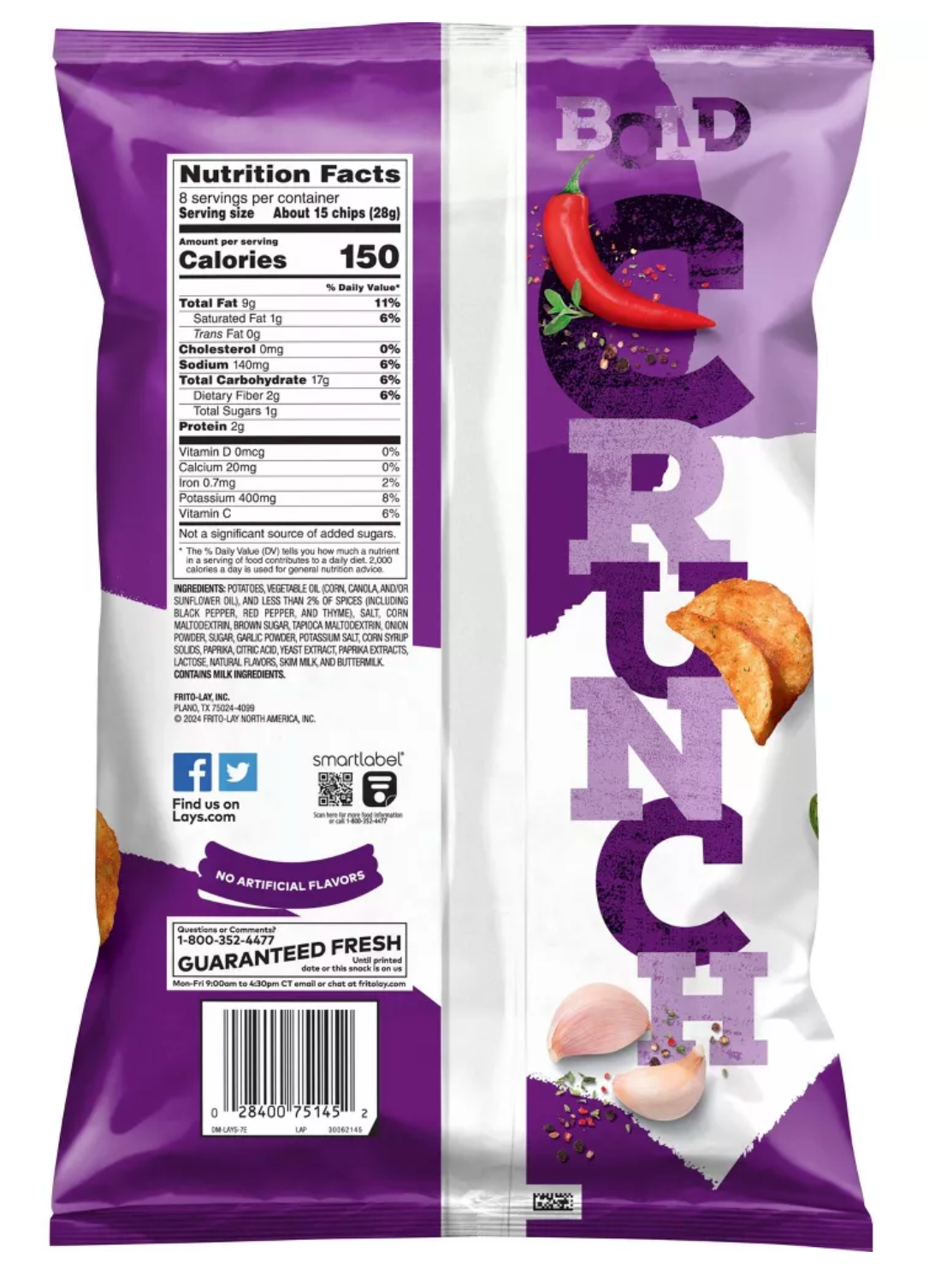 Lay's Kettle Cooked Cajun Spice Potato Chips - 8oz