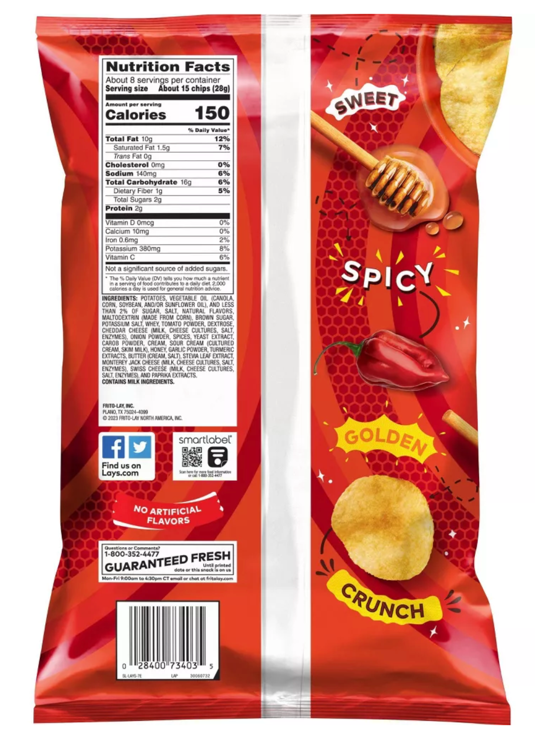 Lay's Sweet & Spicy Honey Potato Chips - 7.75ozy