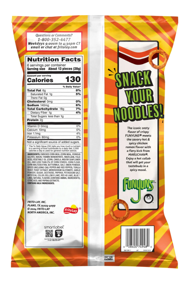 Funyuns Hot & Spicy Chicken Ramen - 6oz