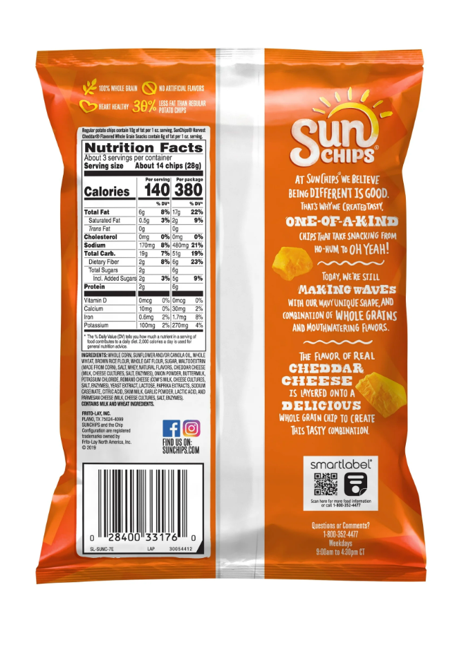 Sun Chips Harvest Cheddar - 7oz