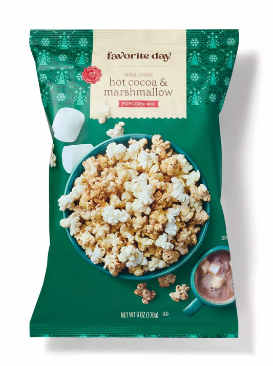 Christmas Hot Cocoa and Marshmallow Popcorn