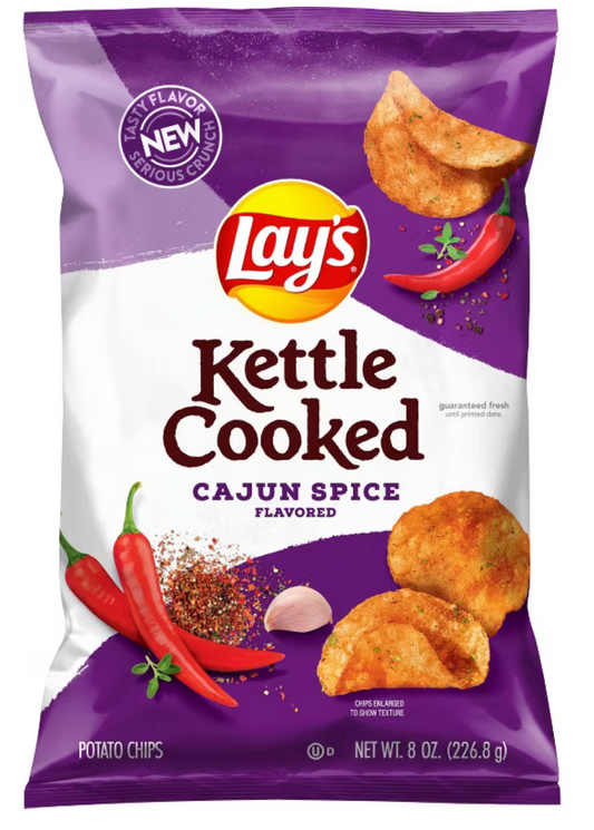 Lay's Kettle Cooked Cajun Spice Potato Chips - 8oz