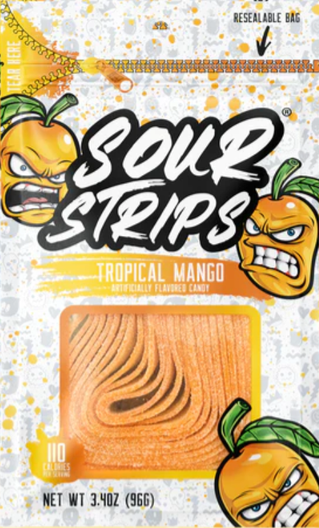 Sour Strips Tropical Mango Candy - 3.4oz