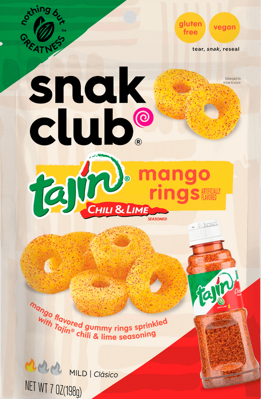 Snak Club Tajin Mango Rings Candy - 7oz