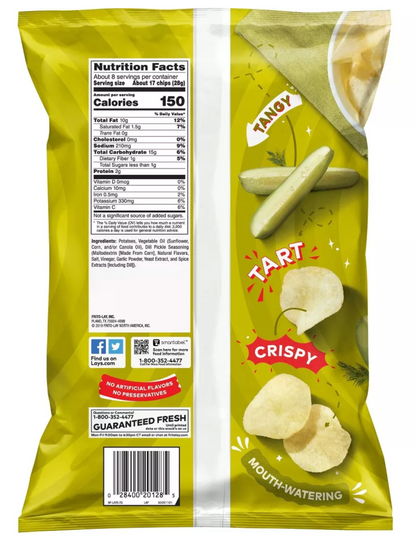 Lay's Dill Pickle Potato Chips  - 7.75oz