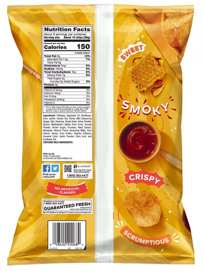 Lay's Honey Barbecue Potato Chips  - 7.75oz