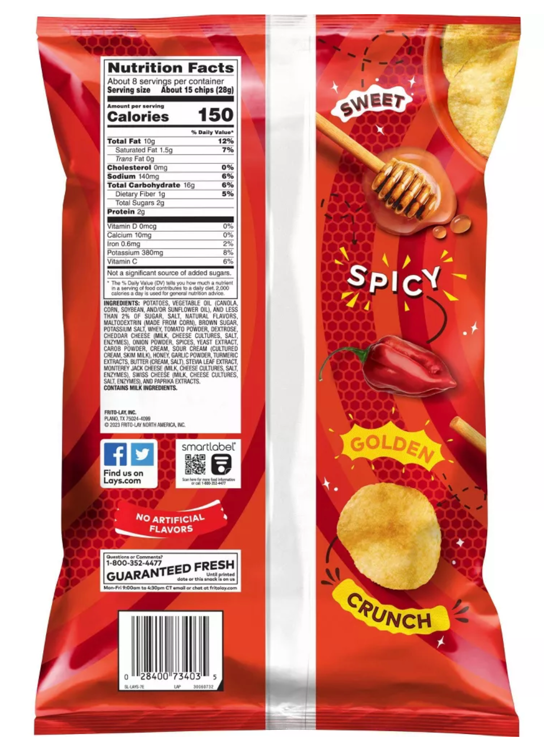 Lay's Sweet & Spicy Honey Potato Chips   - 7.75ozy