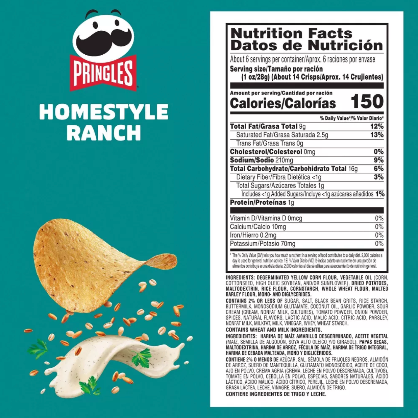 Pringles Harvest Blends Homestyle Ranch - 5.5oz