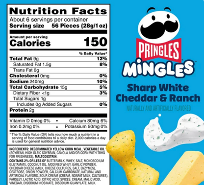 Pringles Mingles Sharp White Cheddar and Ranch - 5.5oz