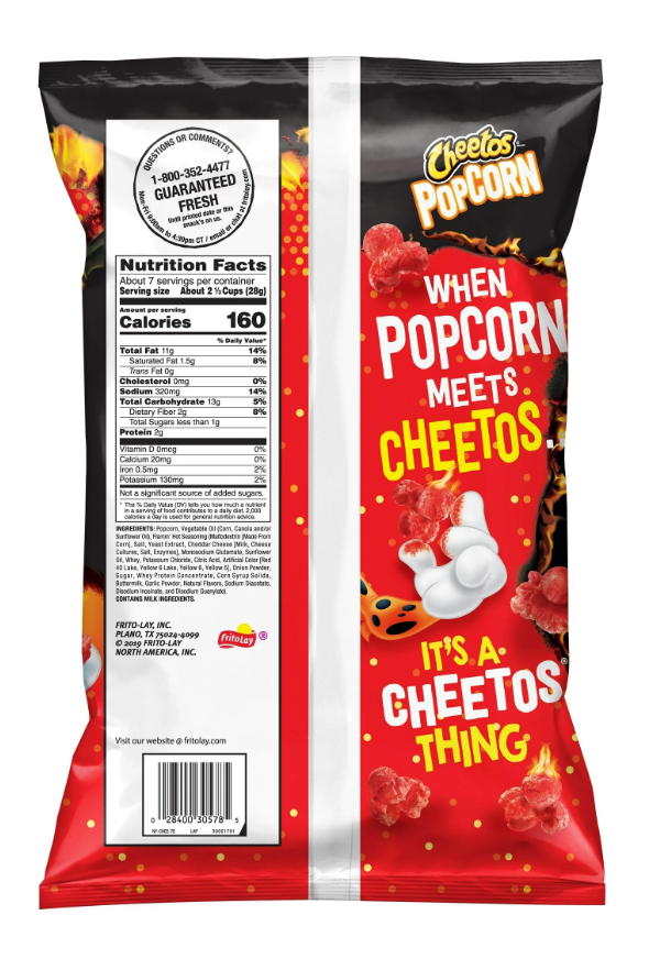 Cheetos Popcorn Flamin' Hot Flavored - 6.5oz