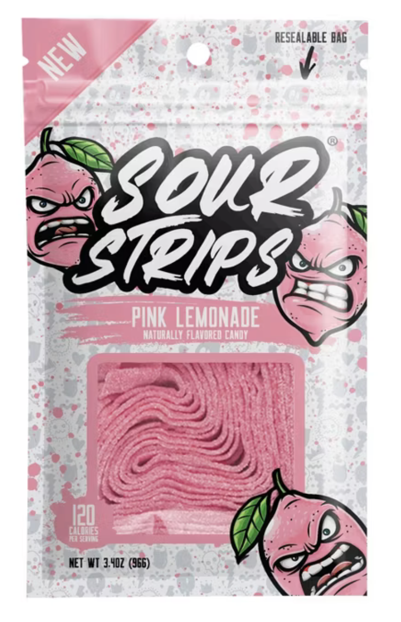 Sour Strips Pink Lemonade Candy - 3.4oz