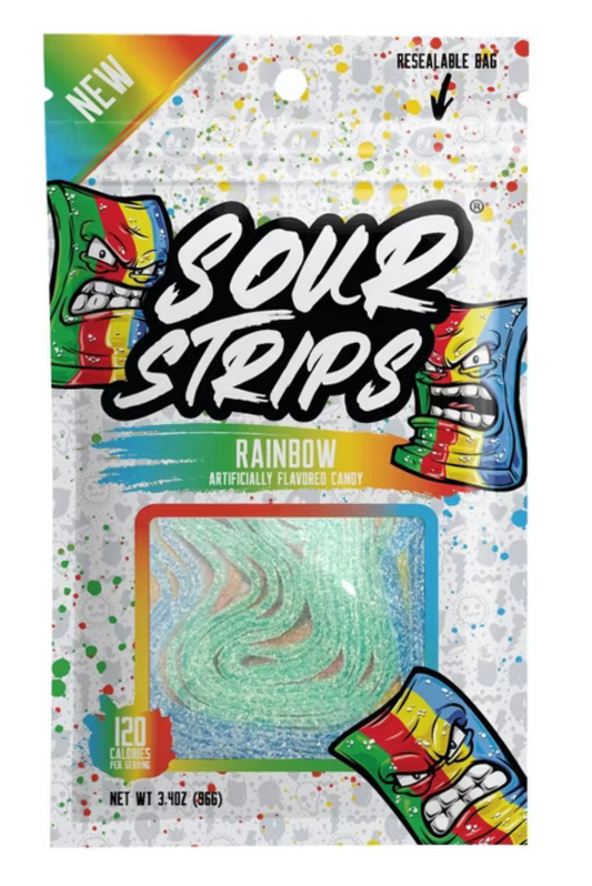 Sour Strips Rainbow Candy - 3.4oz