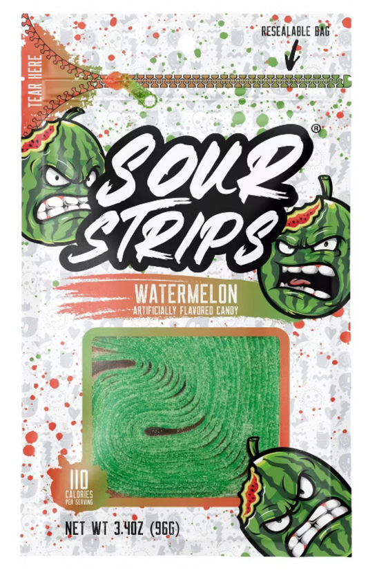 Sour Strips Watermelon Candy  - 3.4oz